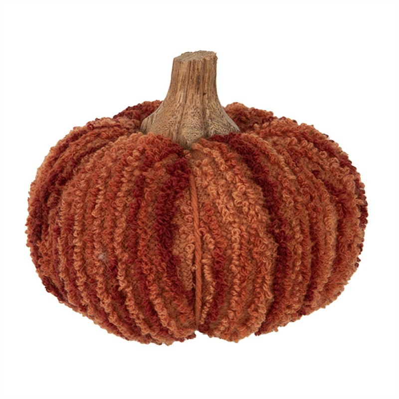 Tmavě cihlová látková dekorace dýně Pumpkin M - Ø 12*10 cm 