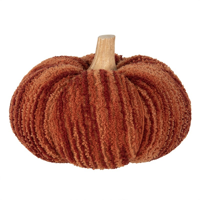 Tmavě cihlová látková dekorace dýně Pumpkin XL - Ø 20*14 cm  Clayre & Eef