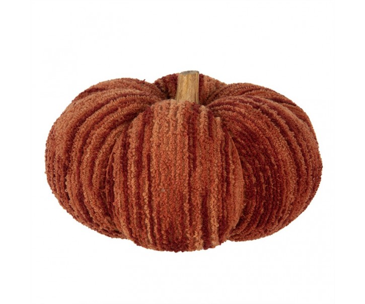 Tmavě cihlová látková dekorace dýně Pumpkin XXL - Ø 25*16 cm 