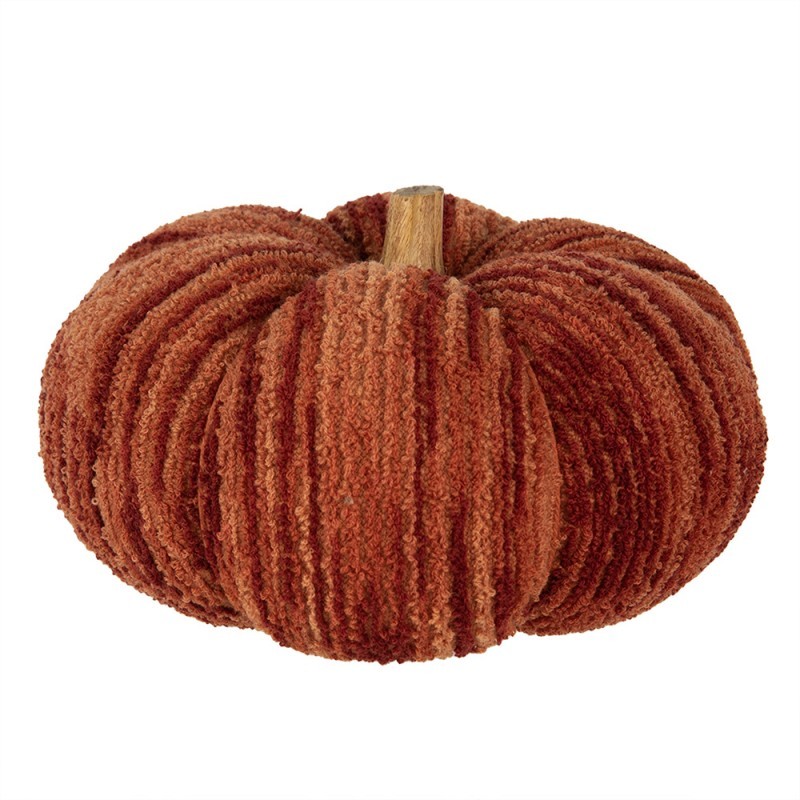 Tmavě cihlová látková dekorace dýně Pumpkin XXL - Ø 25*16 cm  Clayre & Eef