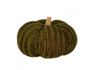 Tmavě zelená látková dekorace dýně Pumpkin XXL - Ø 25*16 cm 