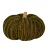 Tmavě zelená látková dekorace dýně Pumpkin XXL - Ø 25*16 cm 