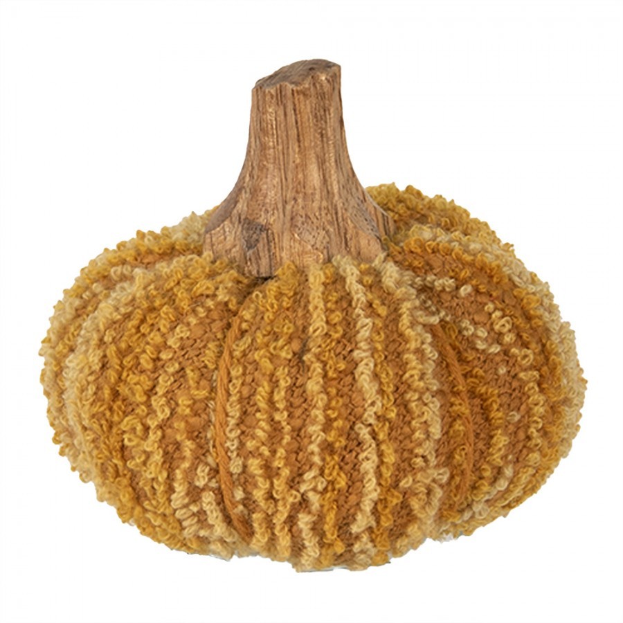 Oranžová látková dekorace dýně Pumpkin S - Ø 9*8 cm