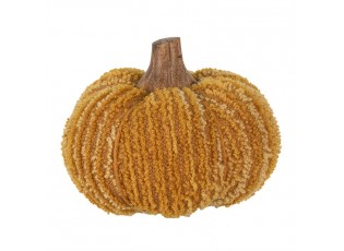 Oranžová látková dekorace dýně Pumpkin M - Ø 12*10 cm 