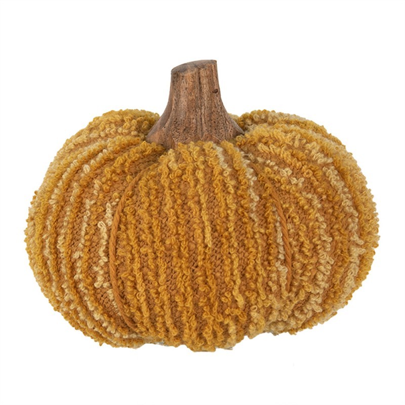 Oranžová látková dekorace dýně Pumpkin M - Ø 12*10 cm  Clayre & Eef