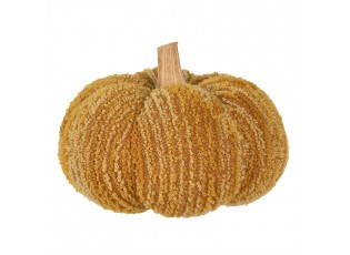 Oranžová látková dekorace dýně Pumpkin L - Ø 15*12 cm 