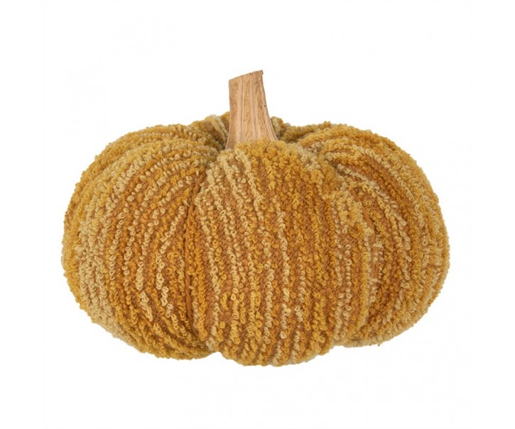 Oranžová látková dekorace dýně Pumpkin L - Ø 15*12 cm 