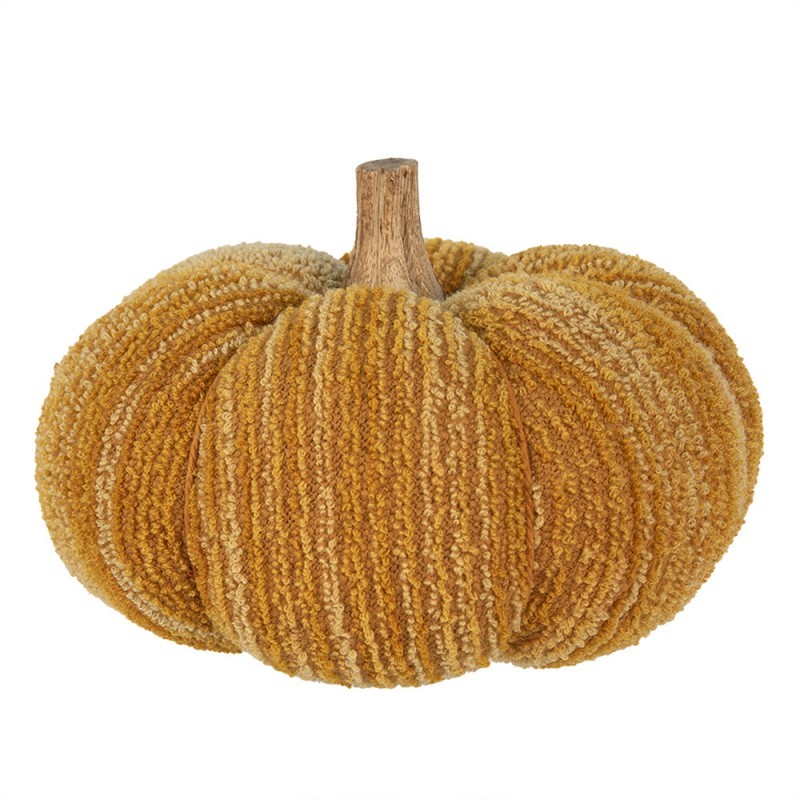 Oranžová látková dekorace dýně Pumpkin XL - Ø 20*14 cm  Clayre & Eef