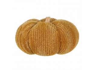 Oranžová látková dekorace dýně Pumpkin XXL - Ø 25*16 cm 