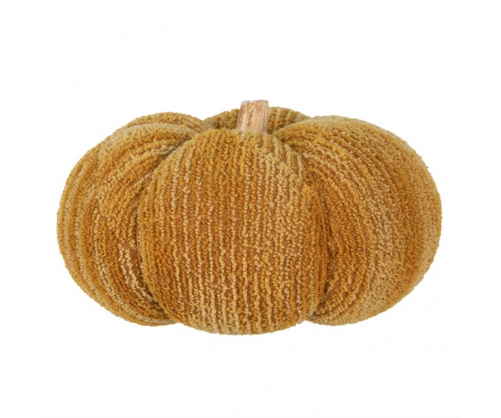 Oranžová látková dekorace dýně Pumpkin XXL - Ø 25*16 cm 