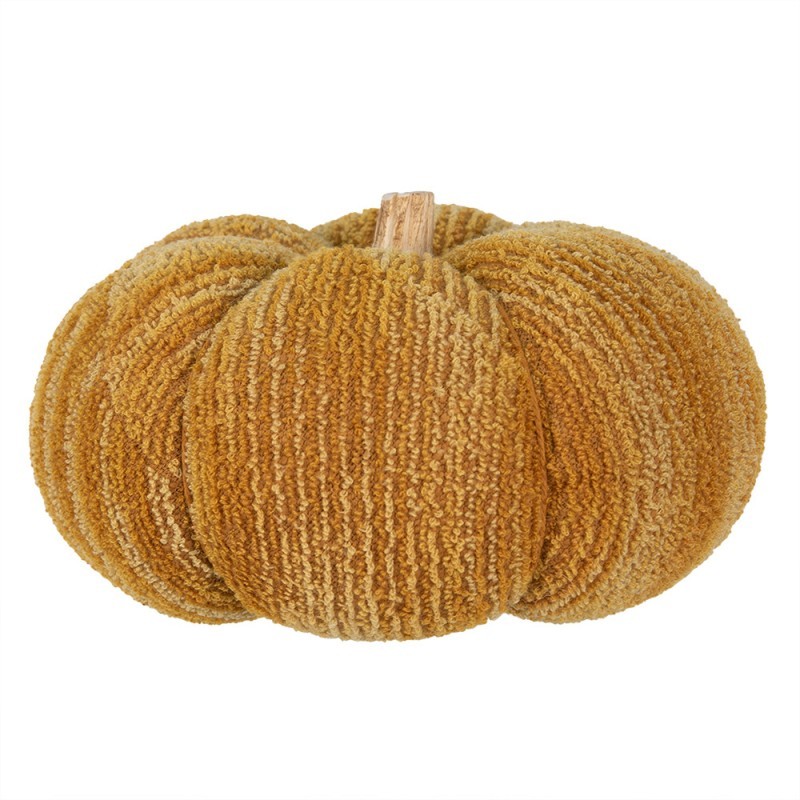 Oranžová látková dekorace dýně Pumpkin XXL - Ø 25*16 cm  Clayre & Eef