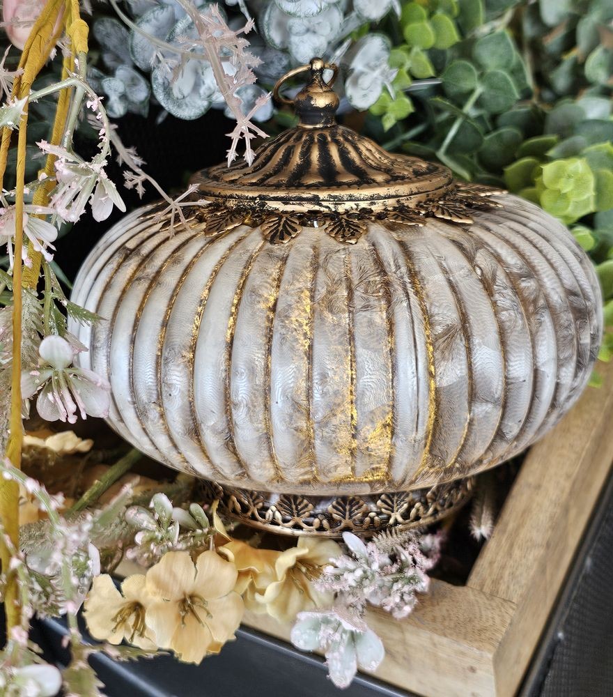 Hnědá skleněná svítící LED lucerna Balli - Ø 17*14 cm