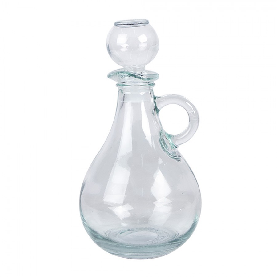 Dekorační skleněná láhev karafa se zátkou a ouškem - 325 ml