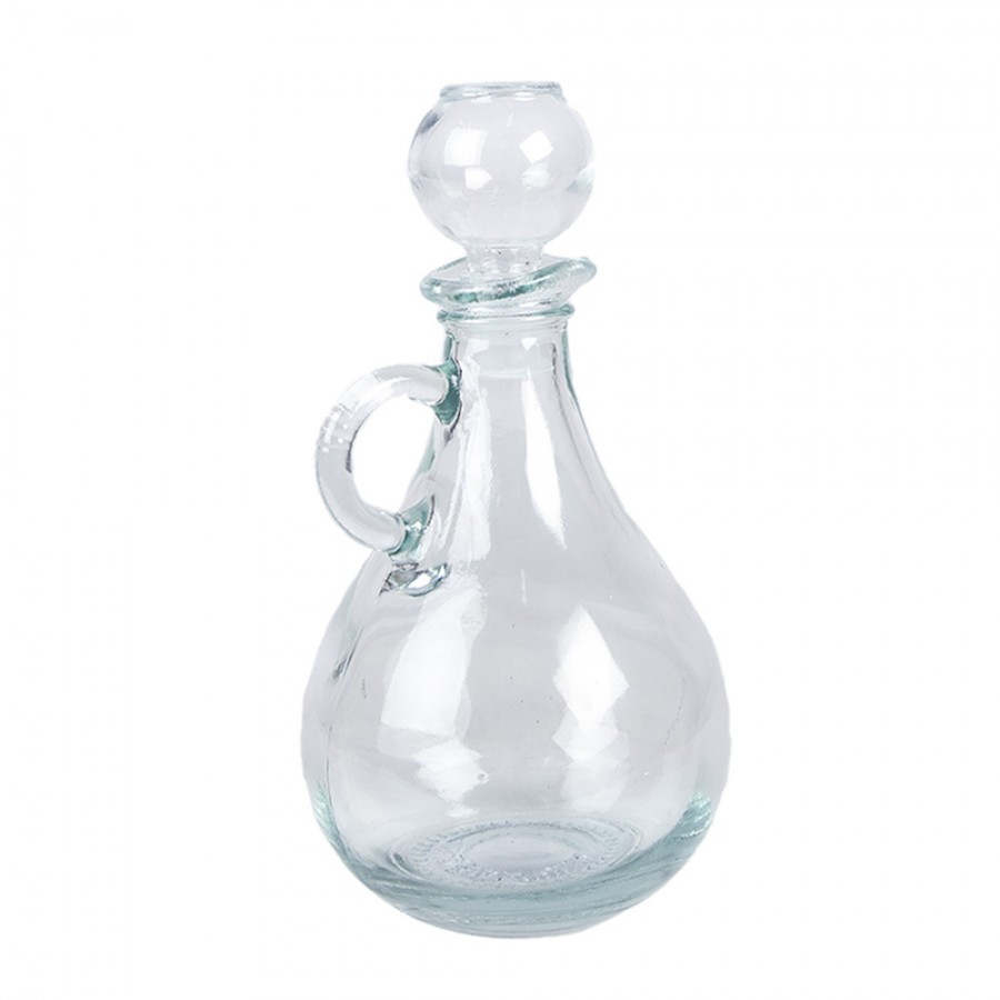 Dekorační skleněná láhev karafa se zátkou a ouškem - 325 ml
