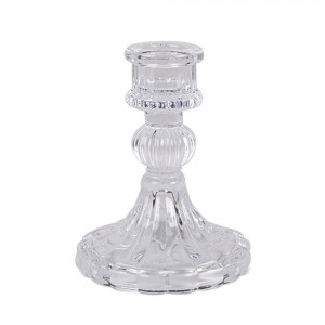 Skleněný transparentní svícen - Ø 8*11 cm