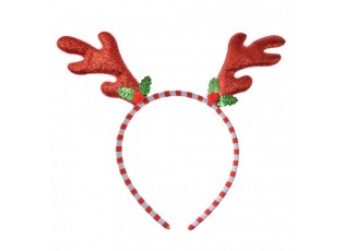 Christmas Headband 20x3x21 Cm Red Plastic Antler - 20*3*21 cm