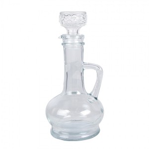 Dekorační skleněná lahvička karafa se zátkou - 225 ml
