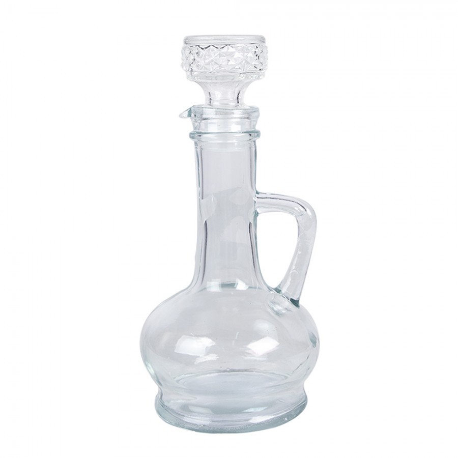 Dekorační skleněná lahvička karafa se zátkou - 225 ml