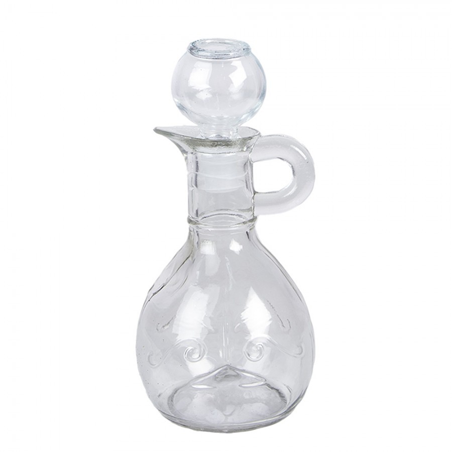 Dekorační skleněná lahvička karafa se zátkou a ouškem - 175 ml