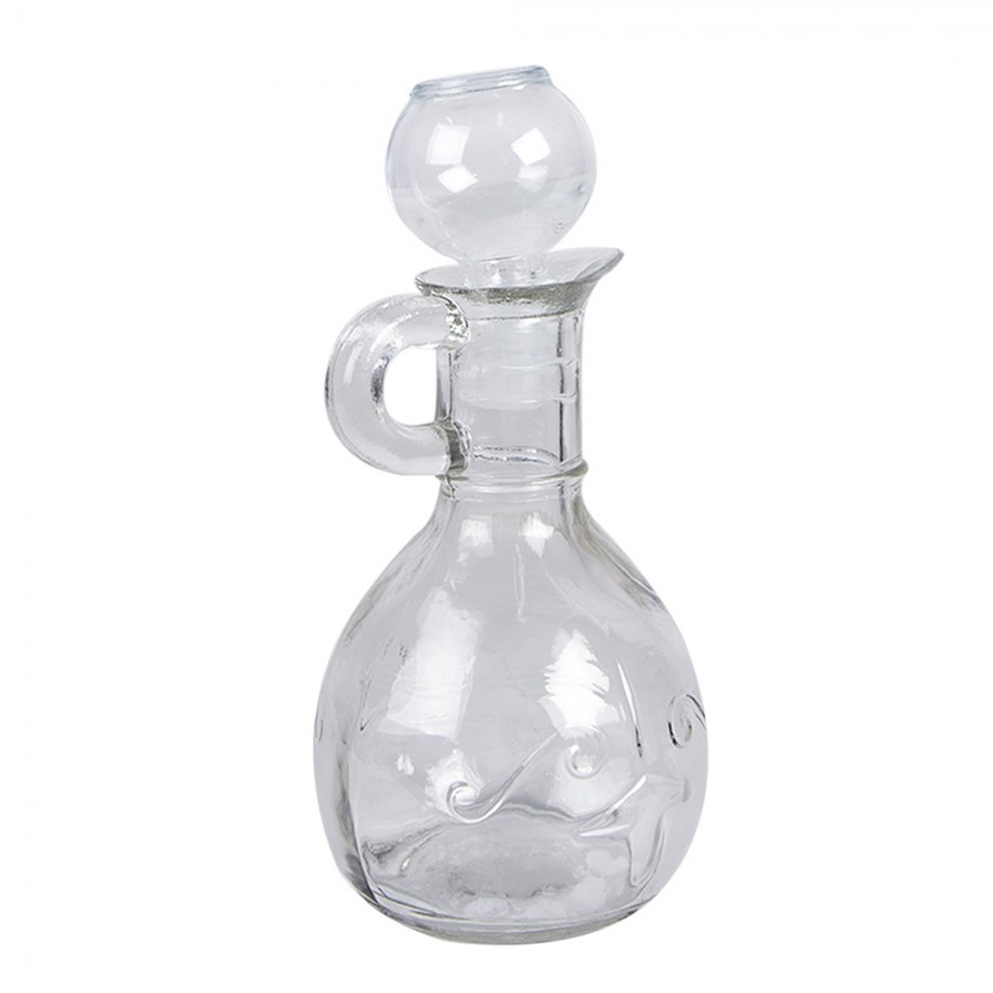 Dekorační skleněná lahvička karafa se zátkou a ouškem - 175 ml