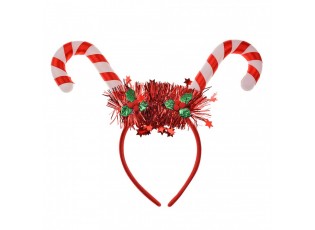Christmas Headband 28x3x23 Cm Red Plastic Candy Cane Christmas - Kerstmis