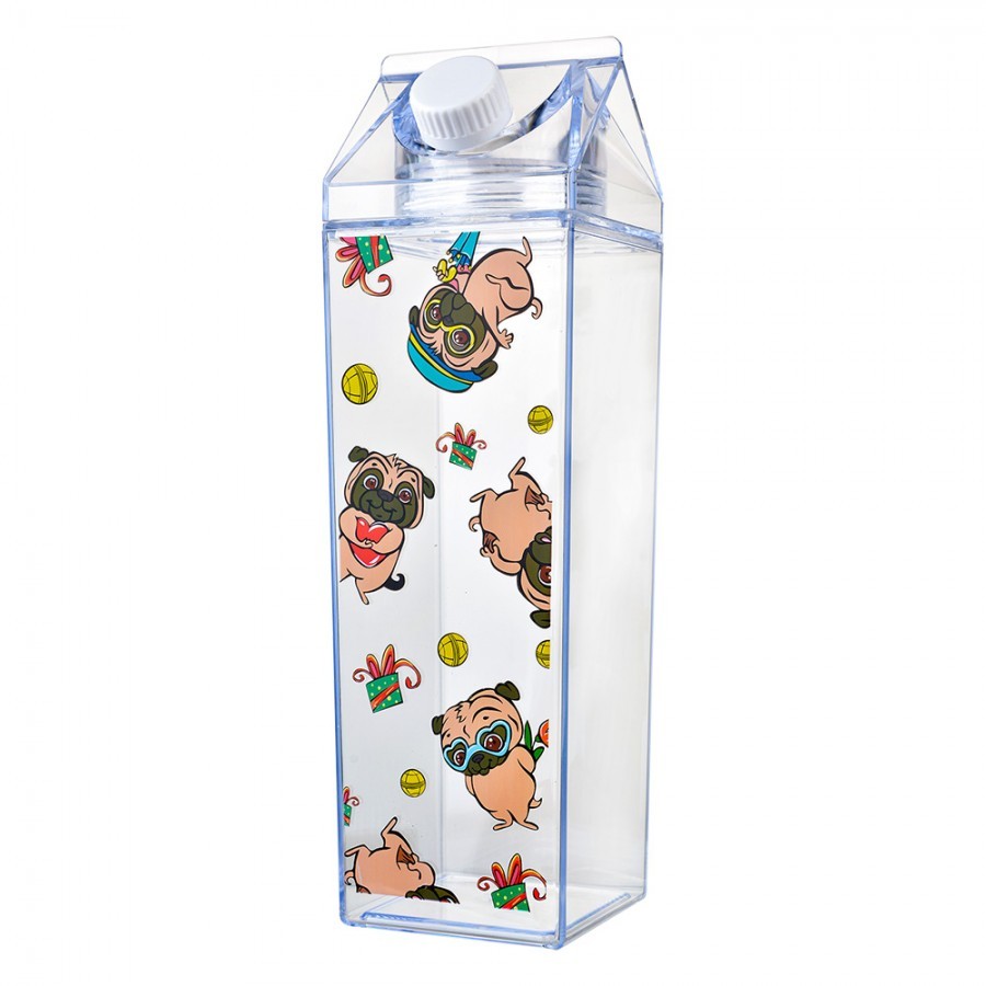 Water Bottle 1000 Ml Transparent Plastic Dogs - 1000 ml