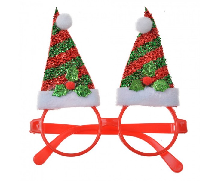 Christmas Glasses 13x3x15 Cm Red Plastic Christmas Decoration - 13*3*15 cm Clayre & Eef