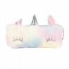 Duhová plyšová toaletní taštička Unicorn - 21*2*14 cm