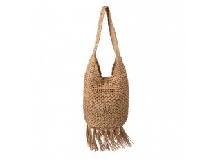 Hnědá plážová taška kabelka s třásněmi Beach Bag - 35*17*35 cm