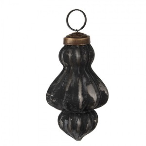 Granitová antik skleněná vánoční ozdoba stromek Noirre - Ø 5*8 cm