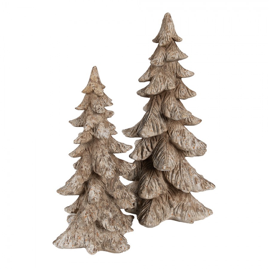 Hnědá dekorace vánoční stromek Christmas Tree - 19*18*36 cm