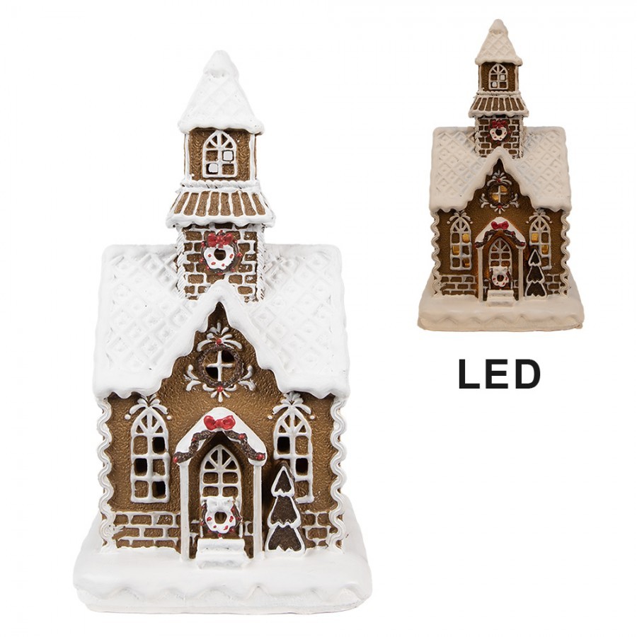 Vánoční perníková chaloupka s Led světýlky Gingerbread House - 13*11*25 cm