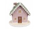 Růžová vánoční perníková chaloupka Gingerbread House - 13*13*12 cm