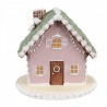 Růžová vánoční perníková chaloupka Gingerbread House - 13*13*12 cm