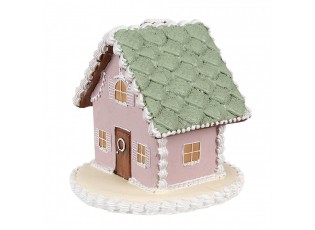 Růžová vánoční perníková chaloupka Gingerbread House - 13*13*12 cm