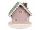 Růžová vánoční perníková chaloupka Gingerbread House - 13*13*12 cm