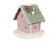 Růžová vánoční perníková chaloupka Gingerbread House - 13*13*12 cm