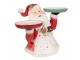 Bílo-červená dekorace figurína Santa Claus s podnosy - 55*33*44 cm