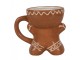 Hnědý keramický hrnek Perníček Gingerbread - 13*9*11 cm / 325 ml Clayre & Eef