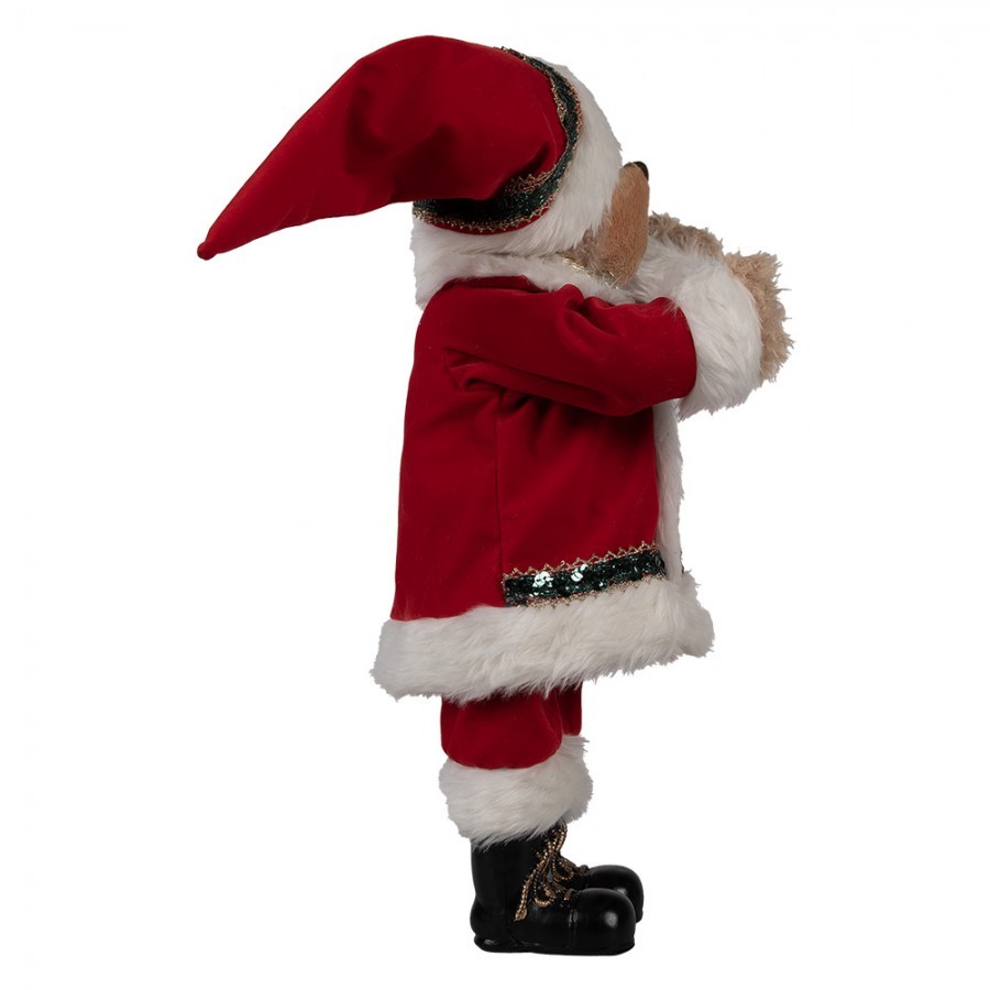 Dekorace stojící plyšový medvěd v oblečku Santa Teddy Bear - 26*20*51 cm