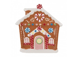 Breakfast Plate Gingerbread House 20x21x2 Cm Brown Ceramic Christmas Decoration - 20*21*2 cm