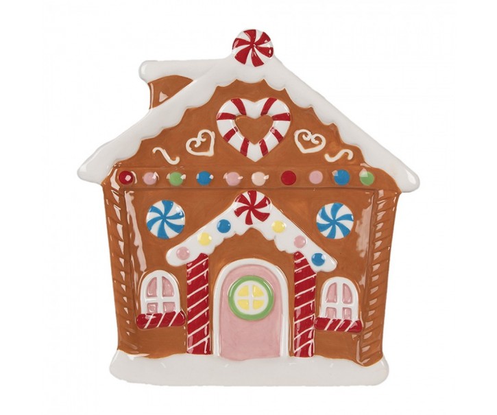 Dezertní keramický talířek perníková chaloupka Gingerbread House - 20*21*2 cm