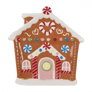 Dezertní keramický talířek perníková chaloupka Gingerbread House - 20*21*2 cm