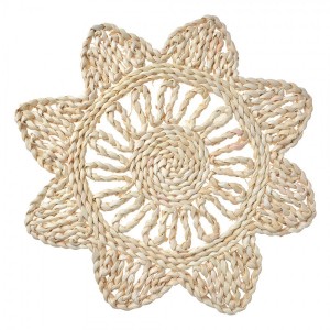 Přírodní slaměné kulaté prostírání Boho ve tvaru hvězdy - Ø 34*1 cm