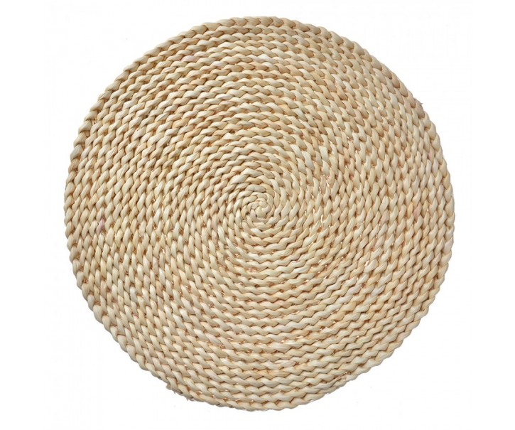 Přírodní slaměné kulaté prostírání Boho - Ø 38*1 cm