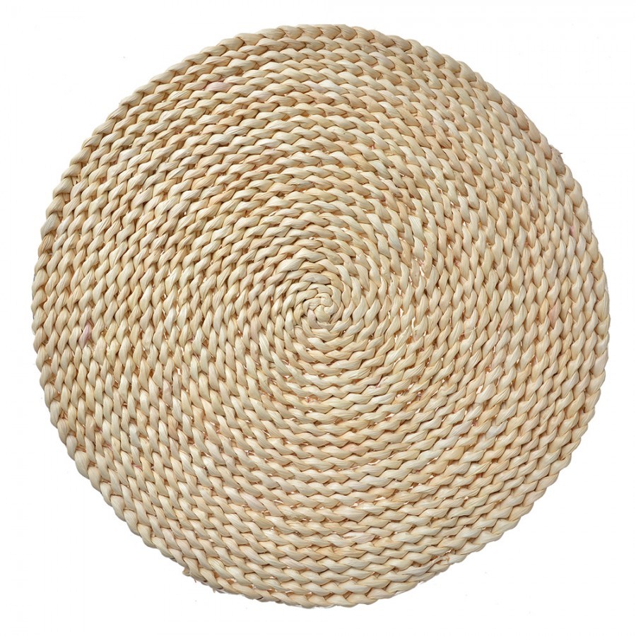 Přírodní slaměné kulaté prostírání Boho - Ø 38*1 cm 65723