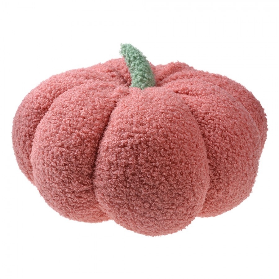 Růžový dekorační polštář ve tvaru dýně Pumpkin - Ø 28*18 cm 