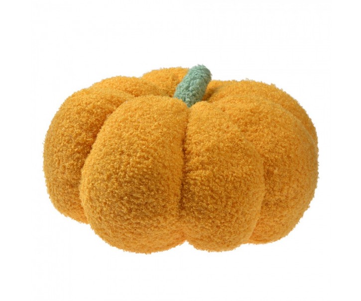 Oranžový dekorační polštář ve tvaru dýně Pumpkin - Ø 28*18 cm 