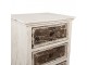 Bílo-hnědá antik dřevěná komoda se šuplíky Vivvien - 44*35*81 cm Clayre & Eef
