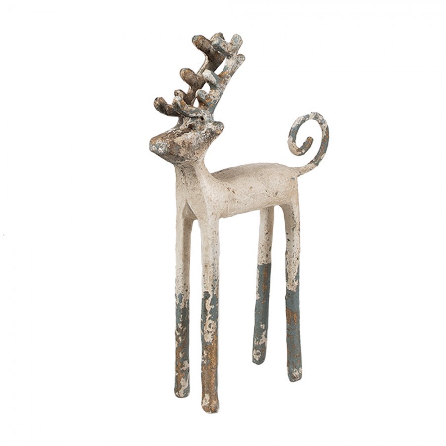 Béžová vintage kovová dekorační figurka Jelen - 16*5*25 cm